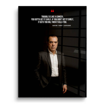 Soprano Inspired Early Warning Quote PVC Gloss Art