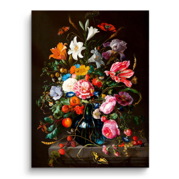 Lebendiges niederländisches florales Stillleben - PVC-Bild matt