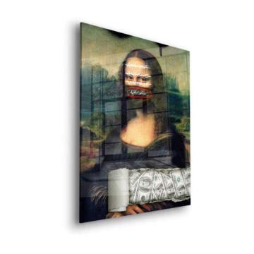 Mona Lisa Inspired Masked Wealth Acrylic Glass Art