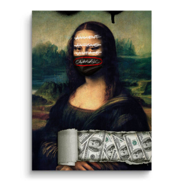 Mona Lisa Inspired Masked Wealth Canvas Art