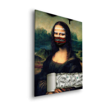 Maskiert Reichtum inspiriert von Mona Lisa - Dibond-Bild matt