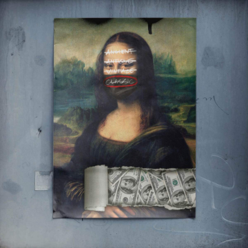Mona Lisa Inspired Masked Wealth Poster Art