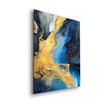 Bleu doré céleste rivers - tableau Dibond mat