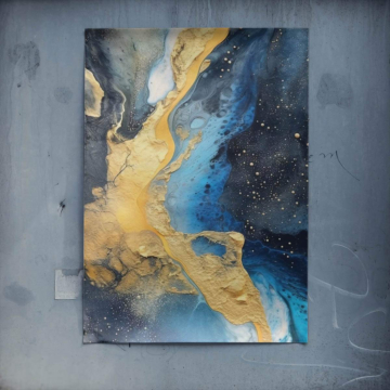 Blaue und goldene himmlische Flüsse - Poster