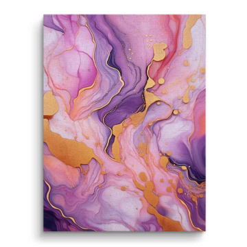 Lavender Rose Gold Marble Canvas Art