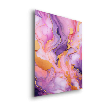 Lavendel-Roségold-Marmor - Dibond-Bild matt
