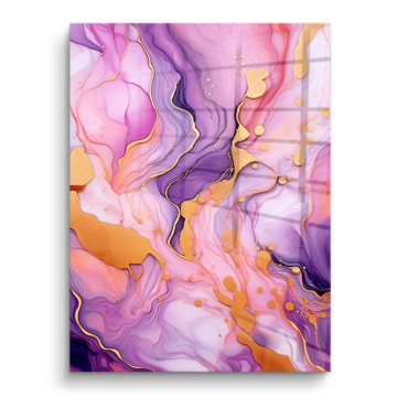 Lavendel-Roségold-Marmor - PVC-Bild glänzend