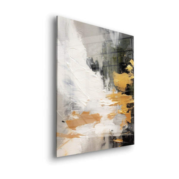 Abstracto dorado Cityscape - cuadro en vidrio acrílico