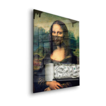 Mona Lisa Inspired Money Mask Acrylic Glass Art