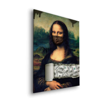 Geld Maske inspiriert von Mona Lisa - Dibond-Bild matt