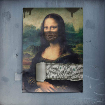 Mona Lisa Inspired Money Mask Poster Art