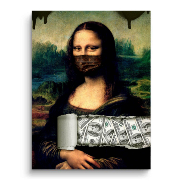 Geld Maske inspiriert von Mona Lisa - PVC-Bild matt