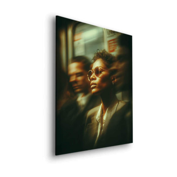 Retrato subway movimiento - cuadro Dibond mate