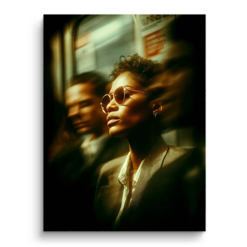 Retrato subway movimiento - cuadro PVC mate
