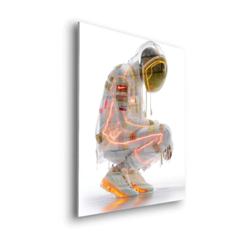 Futuristischer Neon-Astronaut - Acrylglasbild