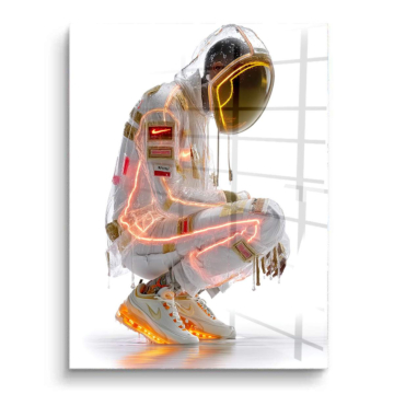 Futuristischer Neon-Astronaut - PVC-Bild glänzend