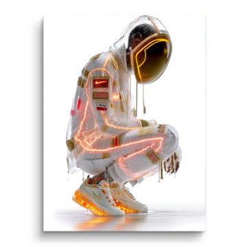 Futuristischer Neon-Astronaut - PVC-Bild matt