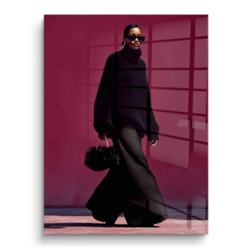 Elegant Black Fashion PVC Gloss Art