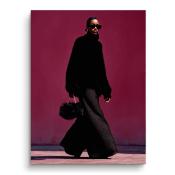 Elegant Black Fashion PVC Matt Art