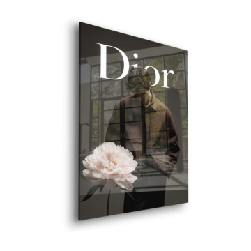 Dior Inspired Floral Elegance Acrylic Glass Art