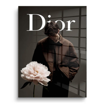 Kwiatowy Elegance inspirowany marką Dior - obraz na PVC z połyskiem