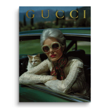 Luxus Auto Porträt inspiriert von Gucci - Leinwandbild