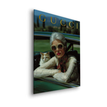 Luxus Auto Porträt inspiriert von Gucci - Dibond-Bild matt