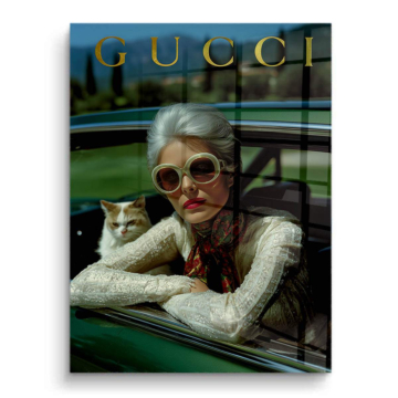Luksusowy portret auta inspirowany Gucci - obraz na PVC z połyskiem