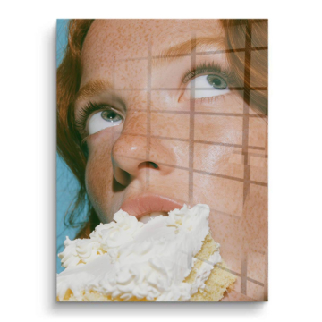 Vintage Creme Porträt - PVC-Bild glänzend