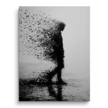Silhouette en transformation de nuée - tableau PVC mat