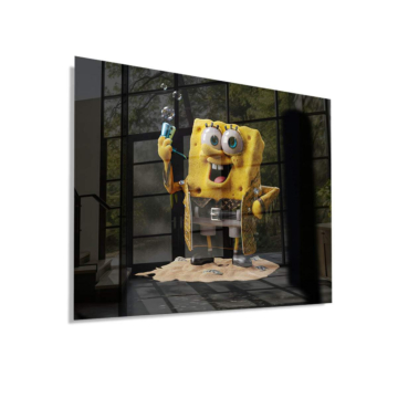 Explorateur inspiré de SpongeBob - tableau en verre acrylique