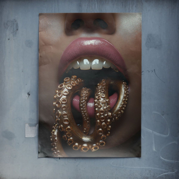 Surreal Tentacle Mouth Poster Art