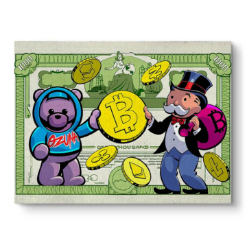 Monopoly Inspired Crypto Bear Canvas Art