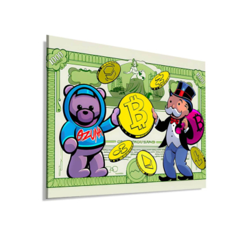 Monopoly Inspired Crypto Bear Dibond Matt Art