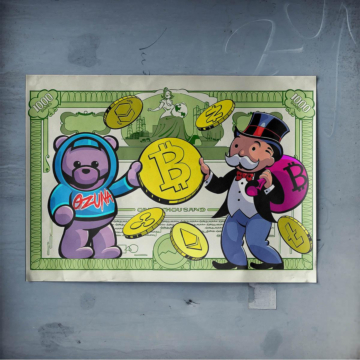 Krypto miś inspirowany Monopoly - plakat