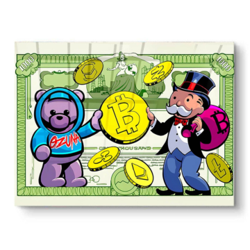Krypto miś inspirowany Monopoly - obraz na PVC z połyskiem
