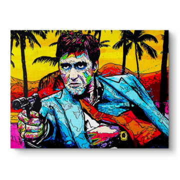 Rebelde paradisíaco inspirado en Scarface - cuadro en lienzo