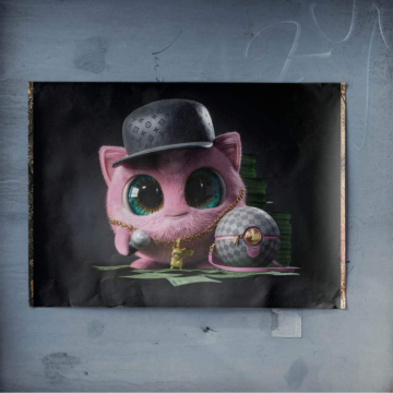 Pinke Katze mit Luxusuhr - Poster