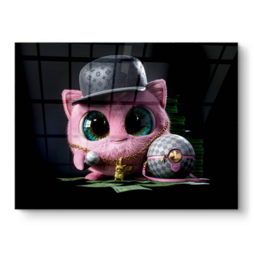 Gato rosa de lujo Watch - cuadro PVC brillante