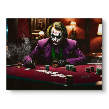 Joker Inspired Poker Table Canvas Art