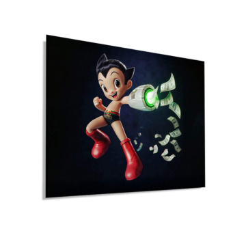 Geldkanone inspiriert von Astro Boy - Dibond-Bild matt