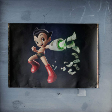 Lanzador de dinero inspirado en Astro Boy - póster