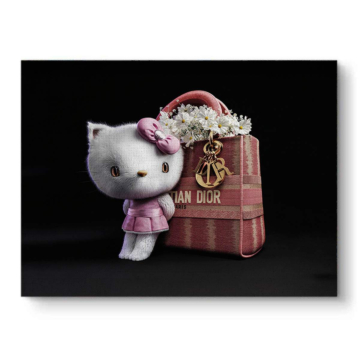 Hello Kitty Inspired Dior Bag Canvas Art