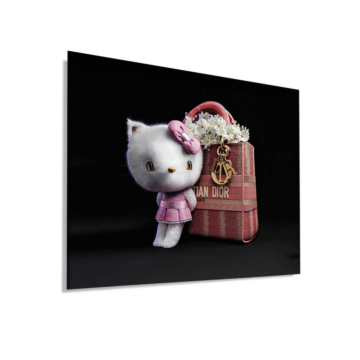 Dior Tasche inspiriert von Hello Kitty - Dibond-Bild matt