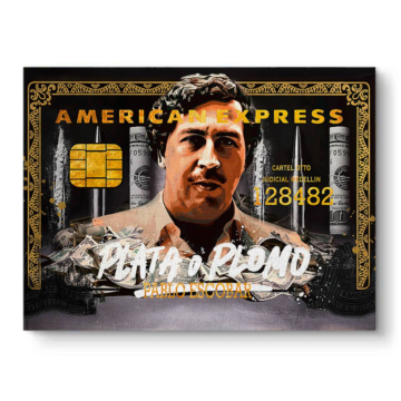 Tarjeta de crédito inspirado en Pablo Escobar - cuadro en lienzo