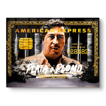 Tarjeta de crédito inspirado en Pablo Escobar - cuadro PVC brillante