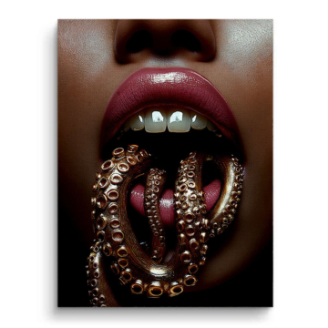 Surreal Tentacle Mouth Canvas Art