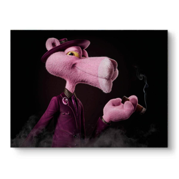 Pink Panther Inspired Smoke Canvas Art