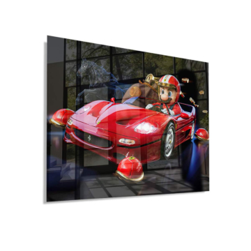 Super Mario Inspired Red Racer Acrylic Glass Art