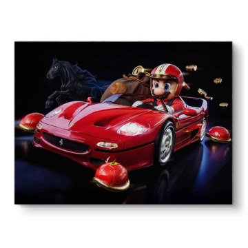 Super Mario Inspired Red Racer Canvas Art